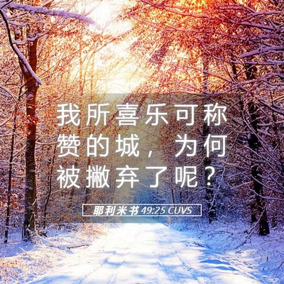 Picture 05 - 耶 利 米 书 49:25 CUVS - 我 所 喜 乐 可 称 赞 的 城 ， 为 何 - Bible Verse Picture
