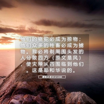 Picture 05 - 耶 利 米 书 49:32 CUVS - 他 们 的 骆 驼 必 成 为 掠 物 ； 他 - Bible Verse Picture