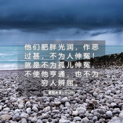 Picture 05 - 耶 利 米 书 5:28 CUVS - 他 们 肥 胖 光 润 ， 作 恶 过 甚 ， - Bible Verse Picture