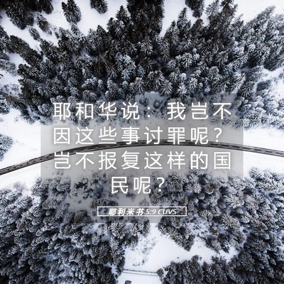 Picture 05 - 耶 利 米 书 5:9 CUVS - 耶 和 华 说 ： 我 岂 不 因 这 些 事 - Bible Verse Picture