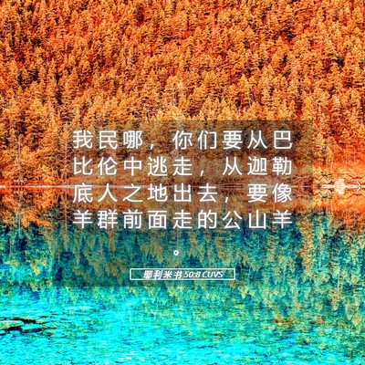Picture 05 - 耶 利 米 书 50:8 CUVS - 我 民 哪 ， 你 们 要 从 巴 比 伦 中 - Bible Verse Picture