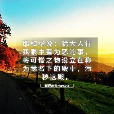 Picture 05 - 耶 利 米 书 7:30 CUVS - 耶 和 华 说 ： 犹 大 人 行 我 眼 中 - Bible Verse Picture