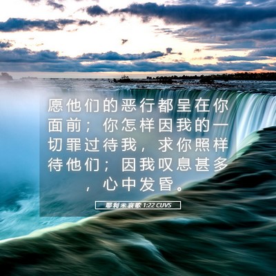 Picture 05 - 耶 利 米 哀 歌 1:22 CUVS - 愿 他 们 的 恶 行 都 呈 在 你 面 前 - Bible Verse Picture