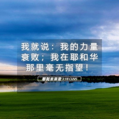 Picture 05 - 耶 利 米 哀 歌 3:18 CUVS - 我 就 说 ： 我 的 力 量 衰 败 ； 我 - Bible Verse Picture