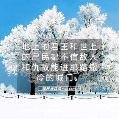 Picture 05 - 耶 利 米 哀 歌 4:12 CUVS - 地 上 的 君 王 和 世 上 的 居 民 都 - Bible Verse Picture