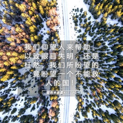 Picture 05 - 耶 利 米 哀 歌 4:17 CUVS - 我 们 仰 望 人 来 帮 助 ， 以 致 眼 - Bible Verse Picture