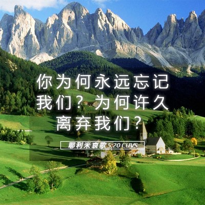 Picture 05 - 耶 利 米 哀 歌 5:20 CUVS - 你 为 何 永 远 忘 记 我 们 ？ 为 何 - Bible Verse Picture