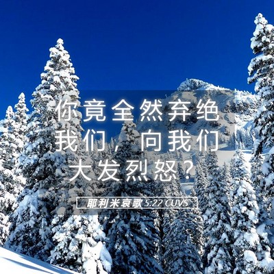 Picture 05 - 耶 利 米 哀 歌 5:22 CUVS - 你 竟 全 然 弃 绝 我 们 ， 向 我 们 - Bible Verse Picture