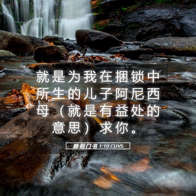Picture 05 - 腓 利 门 书 1:10 CUVS - 就 是 为 我 在 捆 锁 中 所 生 的 儿 - Bible Verse Picture