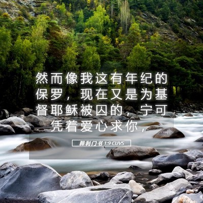 Picture 05 - 腓 利 门 书 1:9 CUVS - 然 而 像 我 这 有 年 纪 的 保 罗 ， - Bible Verse Picture