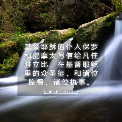 Picture 05 - 腓 立 比 书 1:1 CUVS - 基 督 耶 稣 的 仆 人 保 罗 和 提 摩 - Bible Verse Picture