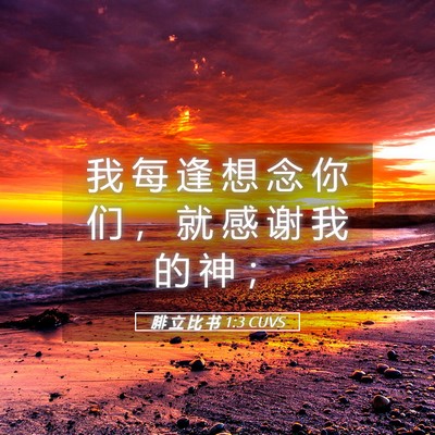 Picture 05 - 腓 立 比 书 1:3 CUVS - 我 每 逢 想 念 你 们 ， 就 感 谢 我 - Bible Verse Picture