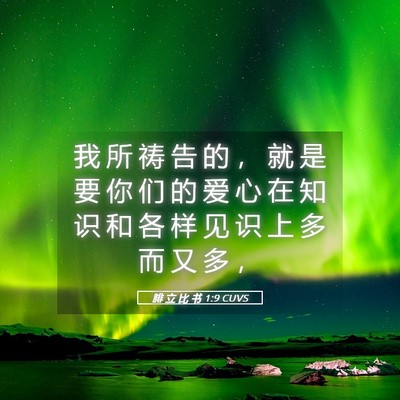 Picture 05 - 腓 立 比 书 1:9 CUVS - 我 所 祷 告 的 ， 就 是 要 你 们 的 - Bible Verse Picture