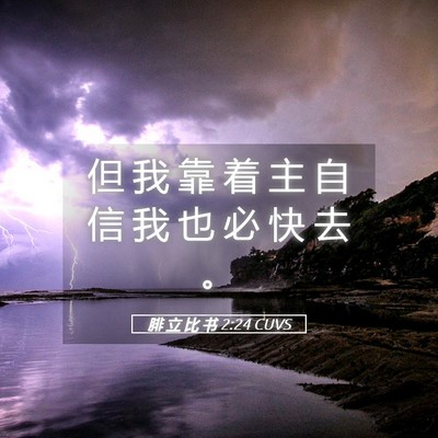 Picture 05 - 腓 立 比 书 2:24 CUVS - 但 我 靠 着 主 自 信 我 也 必 快 去 - Bible Verse Picture