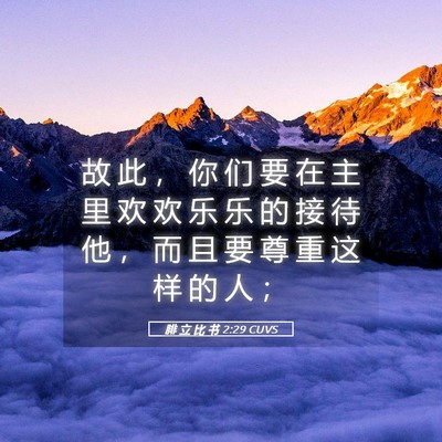 Picture 05 - 腓 立 比 书 2:29 CUVS - 故 此 ， 你 们 要 在 主 里 欢 欢 乐 - Bible Verse Picture