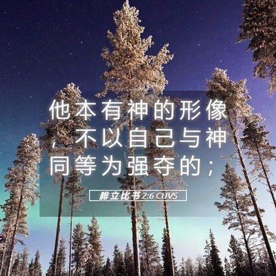 Picture 05 - 腓 立 比 书 2:6 CUVS - 他 本 有 神 的 形 像 ， 不 以 自 己 - Bible Verse Picture