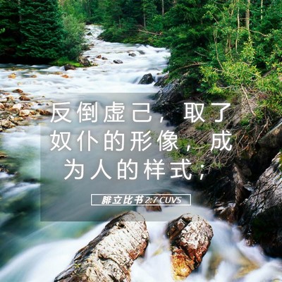 Picture 05 - 腓 立 比 书 2:7 CUVS - 反 倒 虚 己 ， 取 了 奴 仆 的 形 像 - Bible Verse Picture