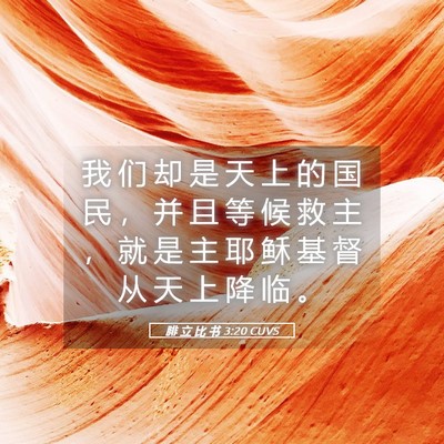 Picture 05 - 腓 立 比 书 3:20 CUVS - 我 们 却 是 天 上 的 国 民 ， 并 且 - Bible Verse Picture