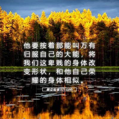 Picture 05 - 腓 立 比 书 3:21 CUVS - 他 要 按 着 那 能 叫 万 有 归 服 自 - Bible Verse Picture