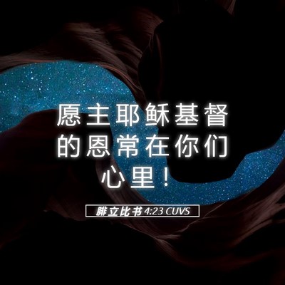 Picture 05 - 腓 立 比 书 4:23 CUVS - 愿 主 耶 稣 基 督 的 恩 常 在 你 们 - Bible Verse Picture