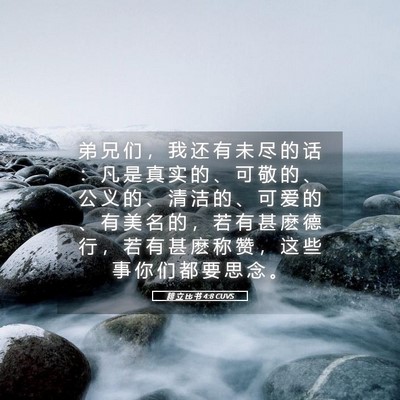 Picture 05 - 腓 立 比 书 4:8 CUVS - 弟 兄 们 ， 我 还 有 未 尽 的 话 ： - Bible Verse Picture