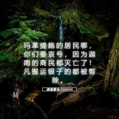 Picture 05 - 西 番 雅 书 1:11 CUVS - 玛 革 提 施 的 居 民 哪 ， 你 们 要 - Bible Verse Picture