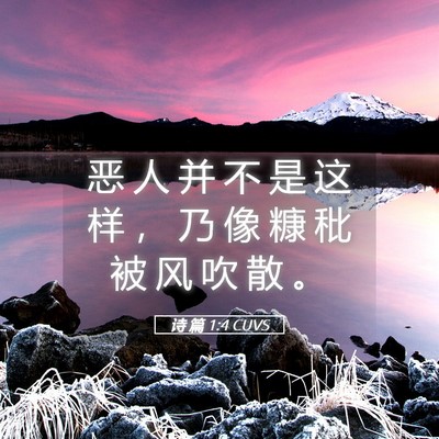 Picture 05 - 诗 篇 1:4 CUVS - 恶 人 并 不 是 这 样 ， 乃 像 糠 秕 - Bible Verse Picture