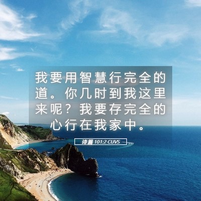 Picture 05 - 诗 篇 101:2 CUVS - 我 要 用 智 慧 行 完 全 的 道 。 你 - Bible Verse Picture