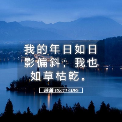 Picture 05 - 诗 篇 102:11 CUVS - 我 的 年 日 如 日 影 偏 斜 ； 我 也 - Bible Verse Picture