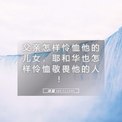 Picture 05 - 诗 篇 103:13 CUVS - 父 亲 怎 样 怜 恤 他 的 儿 女 ， 耶 - Bible Verse Picture