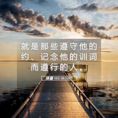 Picture 05 - 诗 篇 103:18 CUVS - 就 是 那 些 遵 守 他 的 约 、 记 念 - Bible Verse Picture