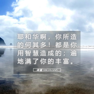 Picture 05 - 诗 篇 104:24 CUVS - 耶 和 华 啊 ， 你 所 造 的 何 其 多 - Bible Verse Picture