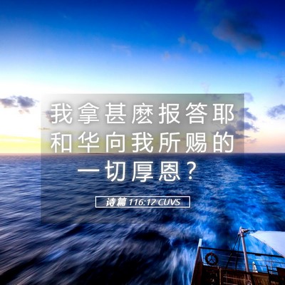 Picture 05 - 诗 篇 116:12 CUVS - 我 拿 甚 麽 报 答 耶 和 华 向 我 所 - Bible Verse Picture