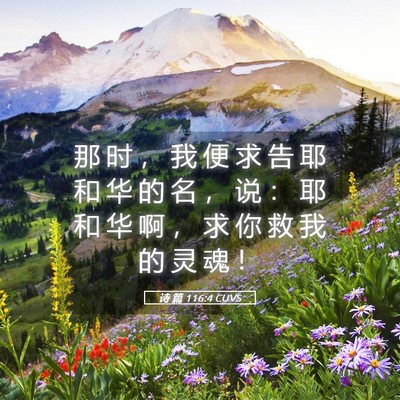 Picture 05 - 诗 篇 116:4 CUVS - 那 时 ， 我 便 求 告 耶 和 华 的 名 - Bible Verse Picture