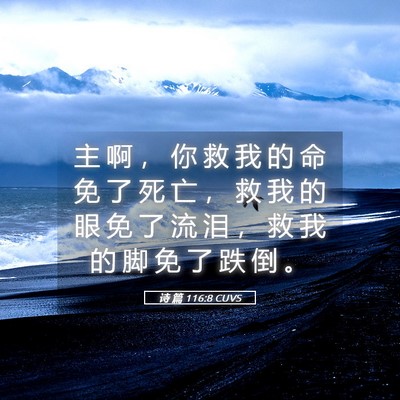 Picture 05 - 诗 篇 116:8 CUVS - 主 啊 ， 你 救 我 的 命 免 了 死 亡 - Bible Verse Picture
