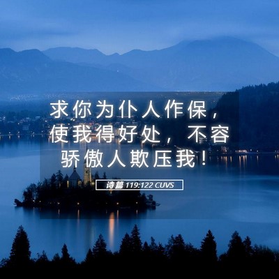 Picture 05 - 诗 篇 119:122 CUVS - 求 你 为 仆 人 作 保 ， 使 我 得 好 - Bible Verse Picture