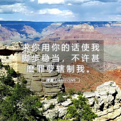 Picture 05 - 诗 篇 119:133 CUVS - 求 你 用 你 的 话 使 我 脚 步 稳 当 - Bible Verse Picture