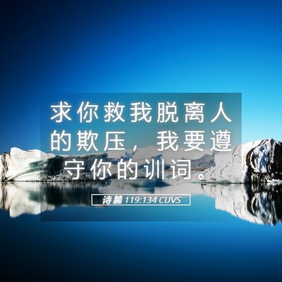 Picture 05 - 诗 篇 119:134 CUVS - 求 你 救 我 脱 离 人 的 欺 压 ， 我 - Bible Verse Picture