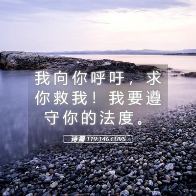 Picture 05 - 诗 篇 119:146 CUVS - 我 向 你 呼 吁 ， 求 你 救 我 ！ 我 - Bible Verse Picture