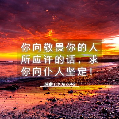 Picture 05 - 诗 篇 119:38 CUVS - 你 向 敬 畏 你 的 人 所 应 许 的 话 - Bible Verse Picture