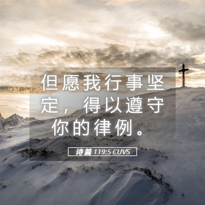 Picture 05 - 诗 篇 119:5 CUVS - 但 愿 我 行 事 坚 定 ， 得 以 遵 守 - Bible Verse Picture