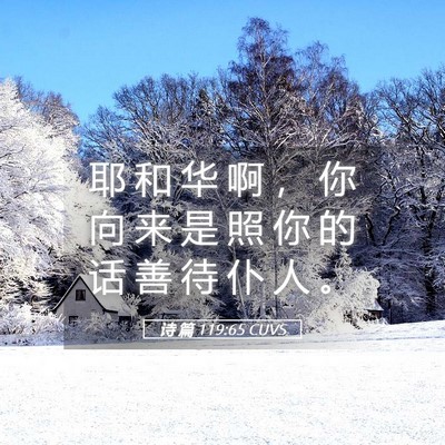 Picture 05 - 诗 篇 119:65 CUVS - 耶 和 华 啊 ， 你 向 来 是 照 你 的 - Bible Verse Picture