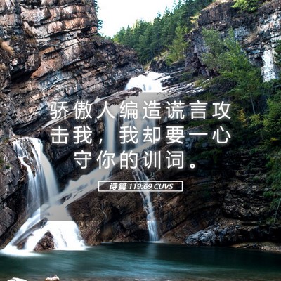 Picture 05 - 诗 篇 119:69 CUVS - 骄 傲 人 编 造 谎 言 攻 击 我 ， 我 - Bible Verse Picture