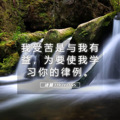 Picture 05 - 诗 篇 119:71 CUVS - 我 受 苦 是 与 我 有 益 ， 为 要 使 - Bible Verse Picture