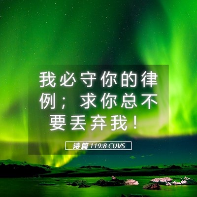 Picture 05 - 诗 篇 119:8 CUVS - 我 必 守 你 的 律 例 ； 求 你 总 不 - Bible Verse Picture