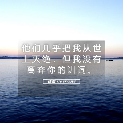 Picture 05 - 诗 篇 119:87 CUVS - 他 们 几 乎 把 我 从 世 上 灭 绝 ， - Bible Verse Picture