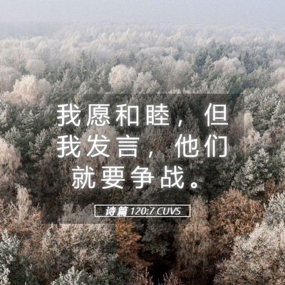 Picture 05 - 诗 篇 120:7 CUVS - 我 愿 和 睦 ， 但 我 发 言 ， 他 们 - Bible Verse Picture