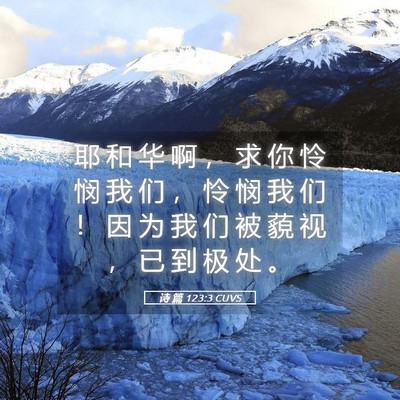 Picture 05 - 诗 篇 123:3 CUVS - 耶 和 华 啊 ， 求 你 怜 悯 我 们 ， - Bible Verse Picture