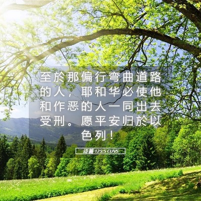 Picture 05 - 诗 篇 125:5 CUVS - 至 於 那 偏 行 弯 曲 道 路 的 人 ， - Bible Verse Picture