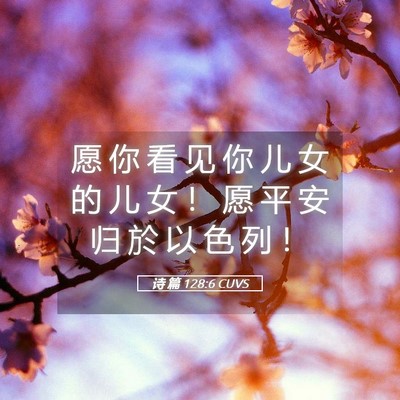 Picture 05 - 诗 篇 128:6 CUVS - 愿 你 看 见 你 儿 女 的 儿 女 ！ 愿 - Bible Verse Picture